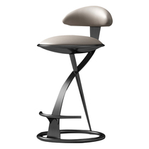 Italian light luxury bar chair stainless steel creative internet celebrity front desk chair villa home island leather art high chair metal