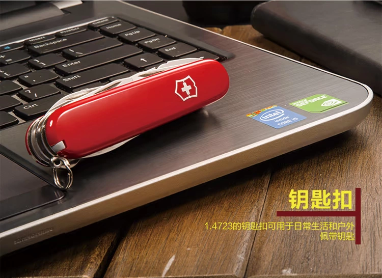 Dao quân đội Thụy Sĩ Victorinox Chính hãng 91MM Deluxe Tinker Red 1.4723 Máy cắt nhiều lớp ngoài trời dao quân đội