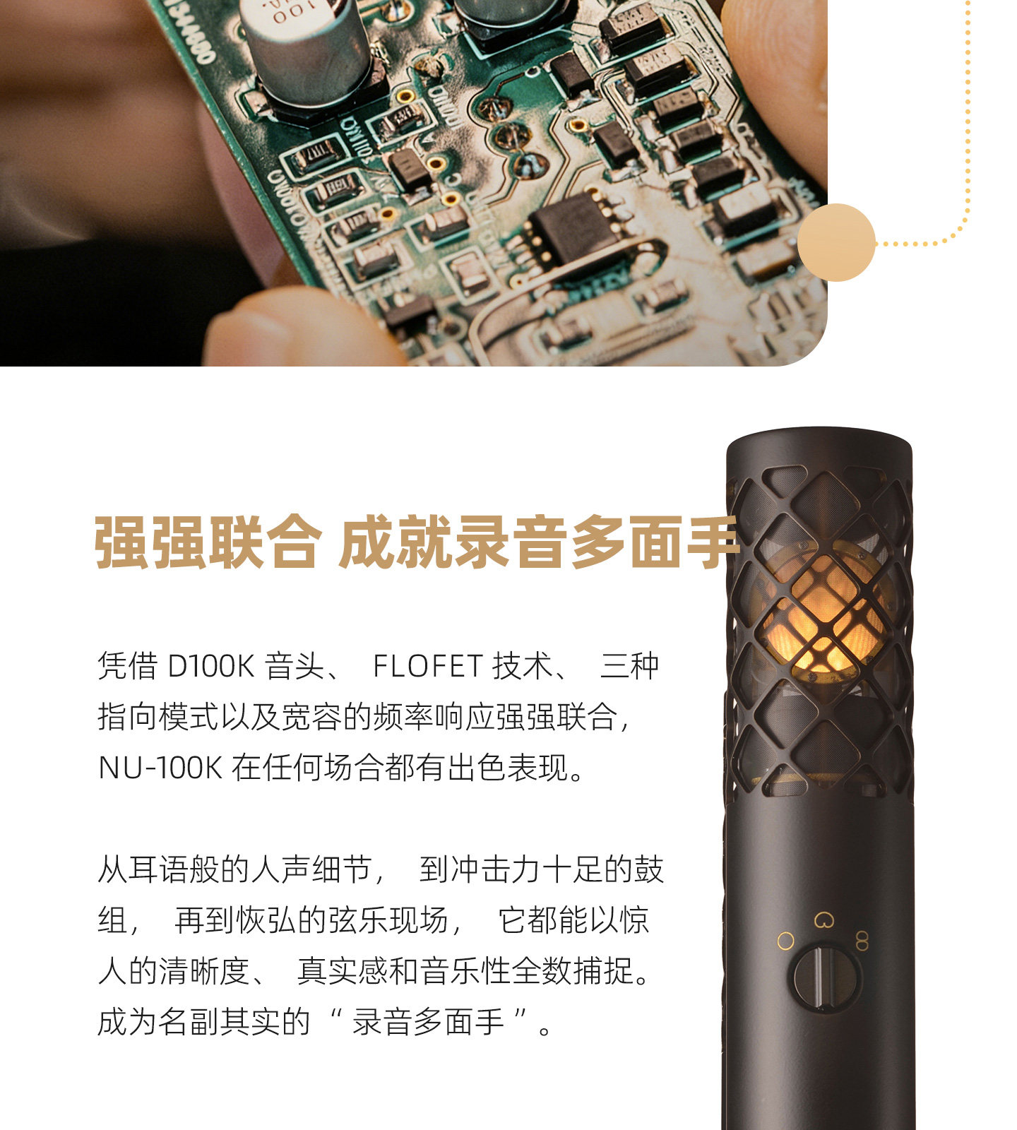 Nordic Audio Labs NU-100K多指向大振膜电容话筒 录音棚麦克风