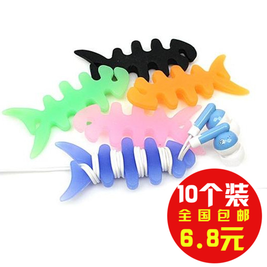 Headphone Winder Fishbone Headphone Storage Artifact Portable Winding Headphone Cable Anti-winding Device Fish-shaped Reeling Stick