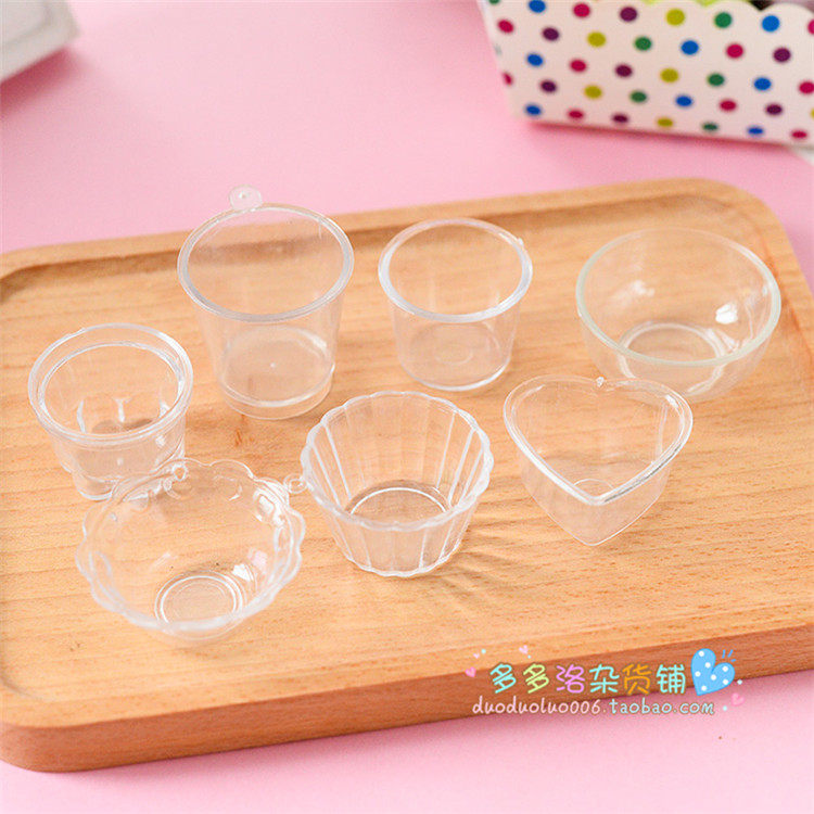 Mini Transparent Bowl Mini Bowl Sundae Cup Cream Cup Ultra-Light Earth Plastic Container Food Play Dodolo Grocery Store