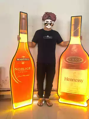 New style can be set champagne King wine props luminous hand up LED luminous letter wine bottle champagne bar