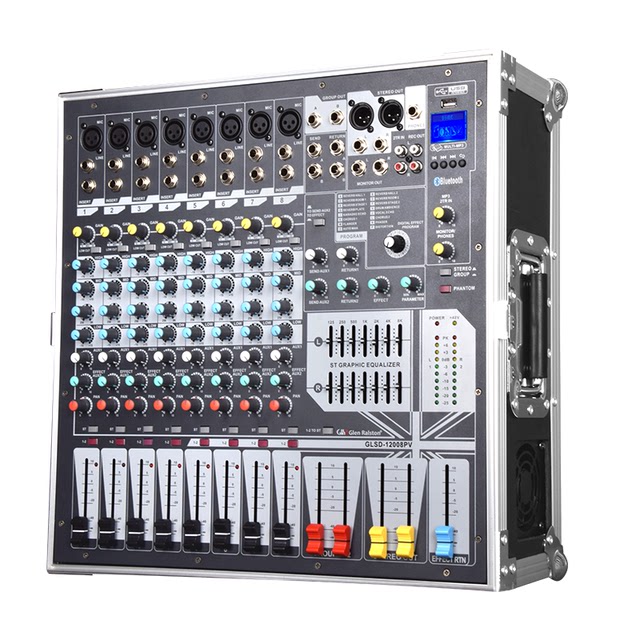 GlenRalstonGlenston professional 8-way high-power mixer with amplifier all-in-one machine with flight case