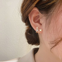 Stars Earrings Female Summer Advanced Sensation 2022 New Tide Small Crowd Design Sensation Pure Silver Ear Accessories Anti-Allergy Ear Nail