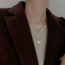 South Korean sweater chain autumn and winter upscale Long 2021 New wave laminated necklace gas light and luxurious lock bone chain brief