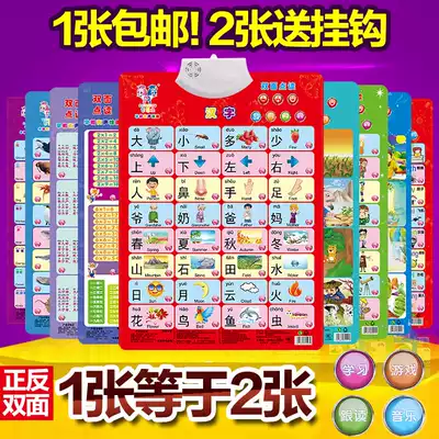 Early education has sound wall chart literacy artifact consonant vowel map Chinese pinyin alphabet children's literacy addition and subtraction formula