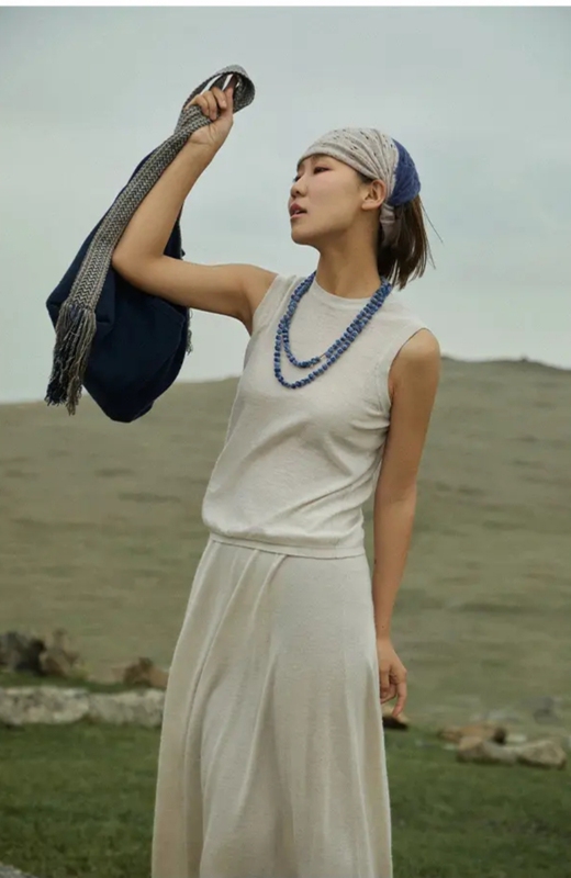 Summer Nights Are Cool, 80-Count Fine-Spun Cashmere Sleeveless Vest, Simple and Versatile/Casual