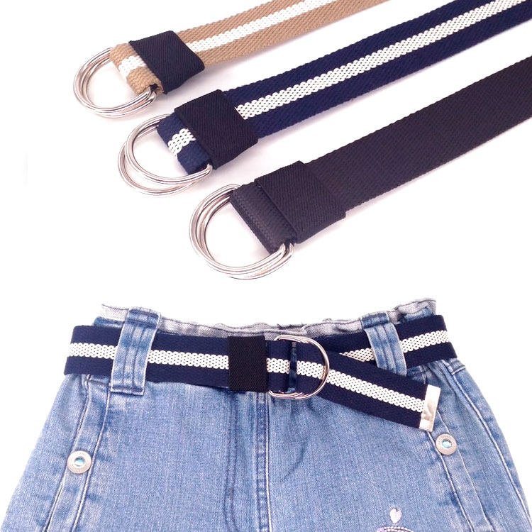 Children's canvas belt boy girl scout training belt young teen student Korean version simple jeans belt
