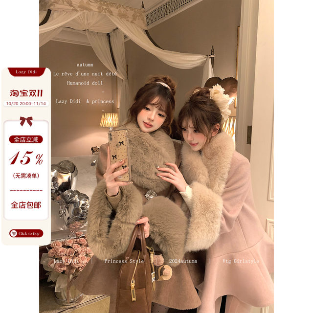 LazyDidi Showa daughter's main recommendation *Snow Country Wool Cloak Coat Short Woolen Jacket