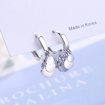 Official flagship store new pure silver earrings s999 silver ear pendant ear ring anti-allergy round small freshener ear decoration