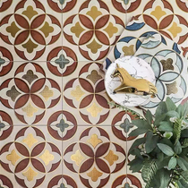 Nanyang retro style light luxury tiles gilt kitchen bathroom tiles balcony bathroom restaurant background wall tiles 300