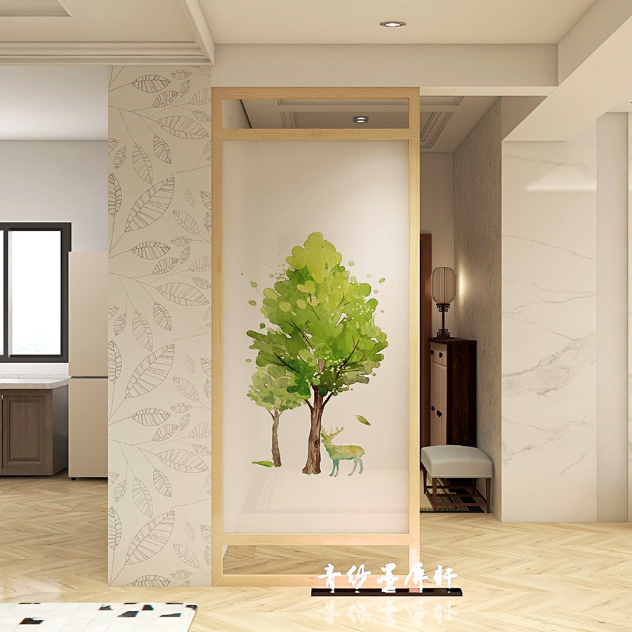 Chinese screen partition Decorative Wall Dining Hall Dining Hall Nordic Solid Wood Entrance DOOR CLOSED HOLLOWED-OUT TRANSLUCENT SCREEN MODERN SEAT SCREEN