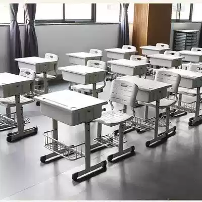 Primary and secondary school students desks and chairs training table tutorial class lifting children learning table and chair set home desk School