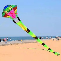 New 60m tube tail green snake kite spectacular flying 2 5-5 level flying long snake kite