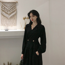  Autumn 2021 new female fairy thin chic high-end design casual early autumn long-sleeved dress