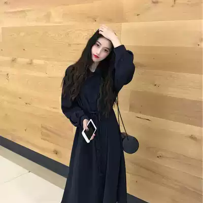 Autumn dress 2021 New fairies thin chic advanced design casual early autumn long sleeve dress