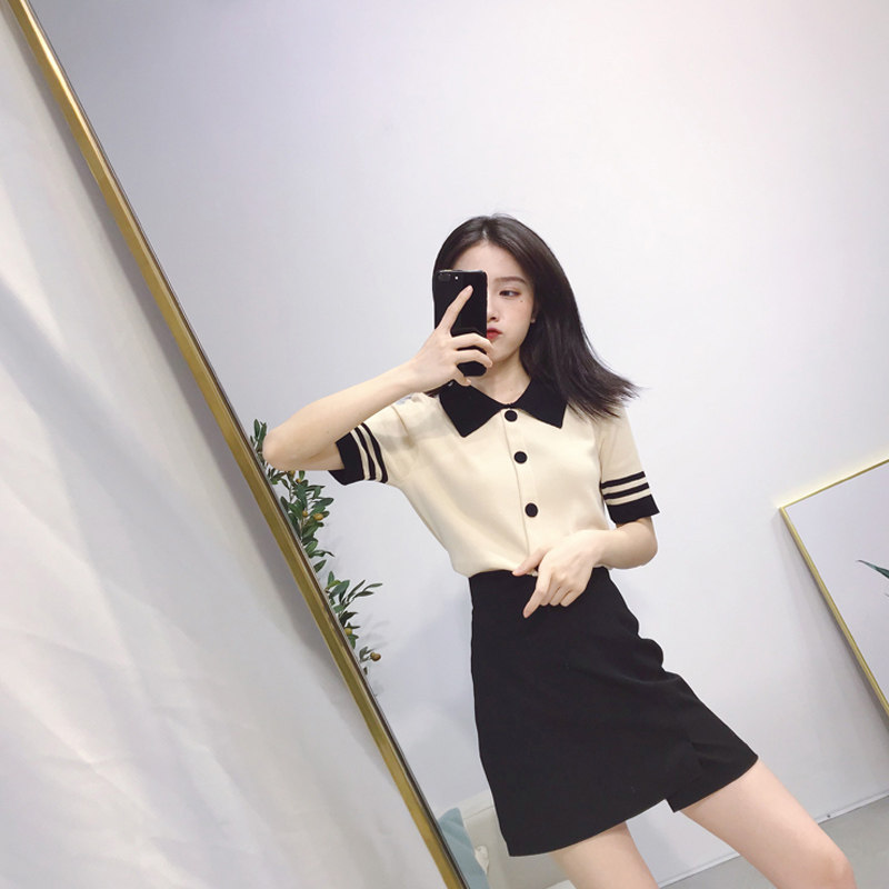 Shirt and skirt two-piece suit Royal sister style women's 2022 small fragrance style new women's summer French suit skirt summer
