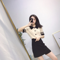  Shirt and skirt two-piece royal sister style female 2020 small fragrance new womens summer French suit skirt summer