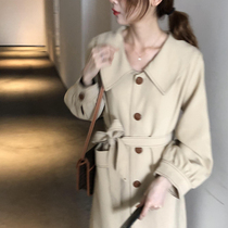  French design cold wind womens high-end autumn clothes 2021 new womens early autumn temperament windbreaker dress