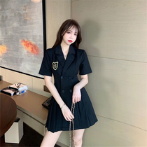 Summer womens dress 2022 The new womens style Hepburn Herbenwind black suit with dress and summer high level design Little crowdsourced