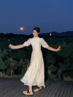 Летнее белое ципао, китайский стиль