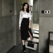  Autumn 2021 new female fairy thin chic high-end design casual early autumn long-sleeved dress