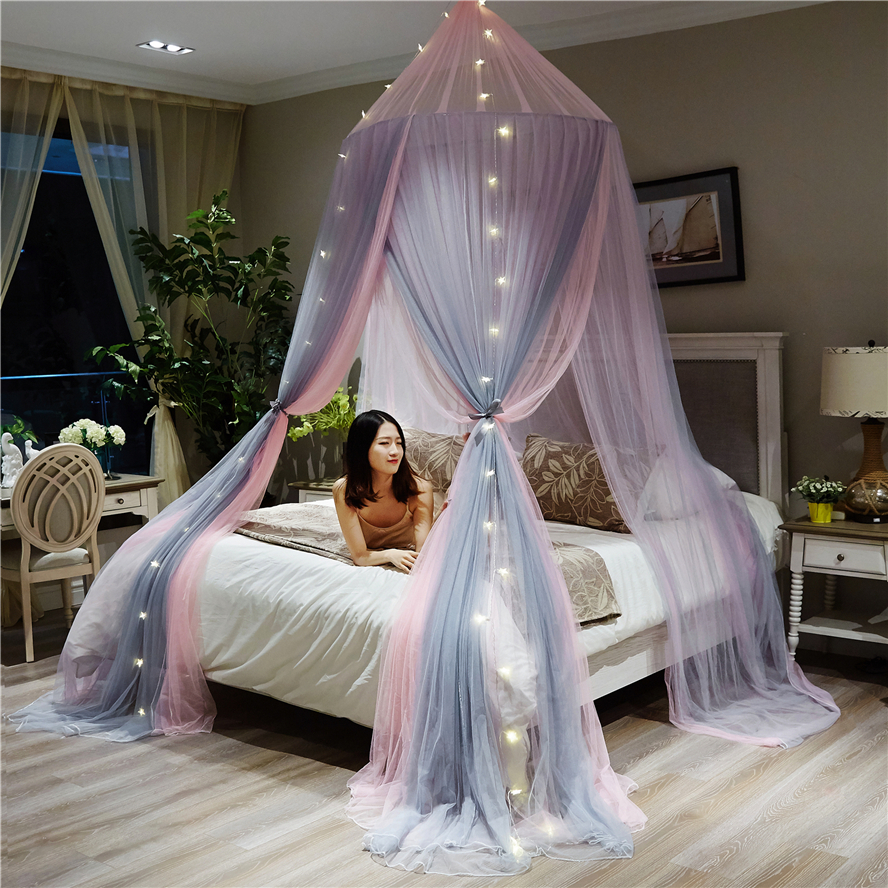 Dome mosquito net hanging ceiling type Princess wind Net red bedroom girl encryption home 1 5 1 8m bed double free installation