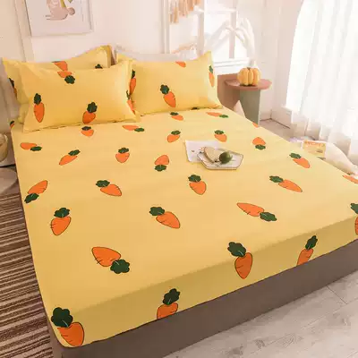 Bed cover single piece cotton cotton children's cartoon 1 5 meters 1 8 bed cover bed cushion cover protective cover thin brown mat bed cover