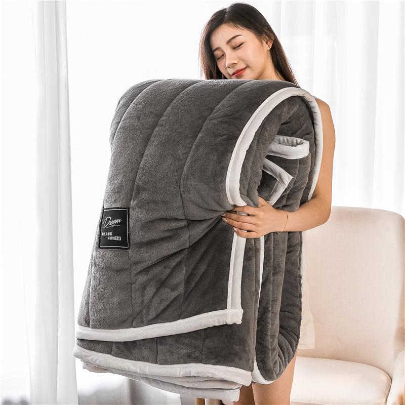 Double Layer Blanket Quilt Thickened Warm Coral Suede Blanket Afternoon Nap Winter Little Fallina Bed Linen Sofa Cover Blanket