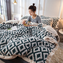 Winter lamb suede beds 4 pieces double face suede bed Hat Quilt Cover Coral Suede Baby Suede Bed Linen with three sets