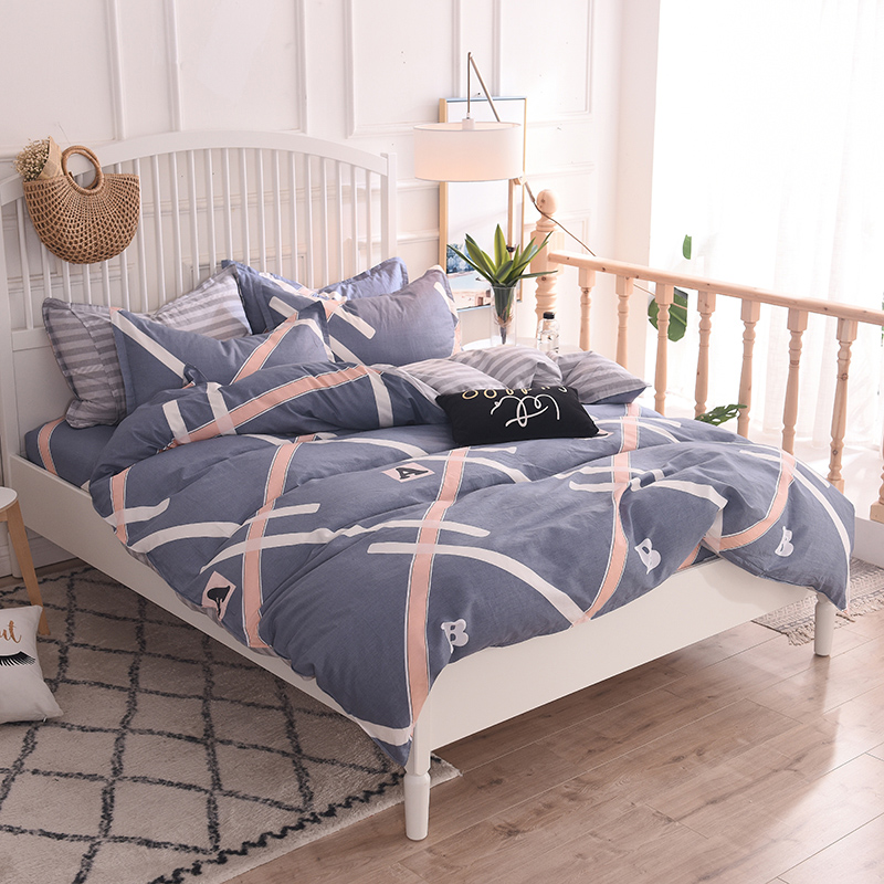 Cotton four-piece cotton children's quilt cover bed cover bed set Three-piece bed set Summer bed Li bedding