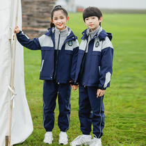 School uniforms for elementary school children three sets of spring and autumn clothes detachable outdoor sports class for winter kindergarten garden clothes