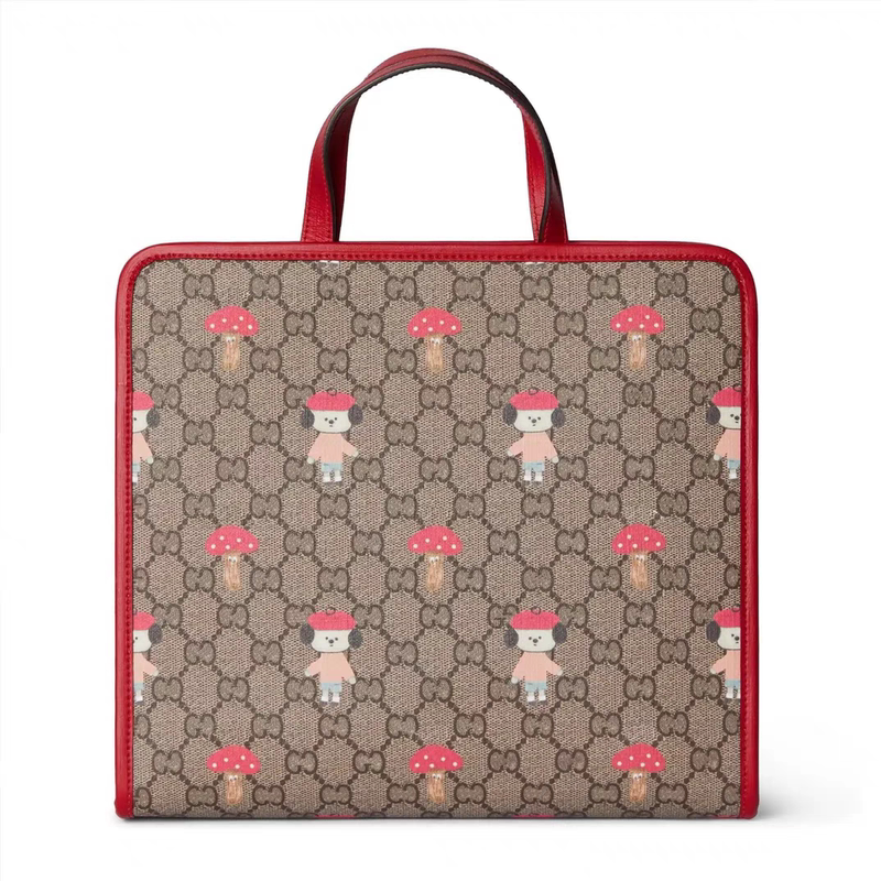 2025 New Mushroom, Dachshund, Cat, and Rabbit Print Children's Bag Tote Bag Handbag Bucket Bag Parent-Child Bag