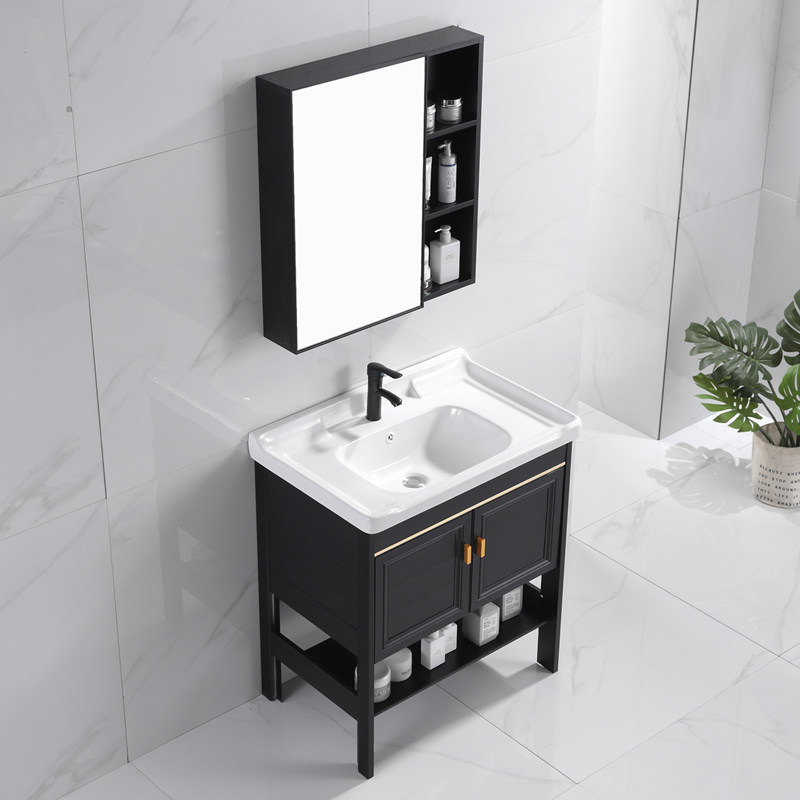 Floor Wash Basin Cabinet Combined Space Aluminum Makeup Room Washbasin Modern Minima Dressing Room Wash table surface basin