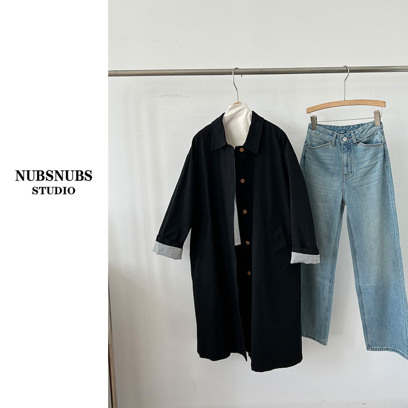 8.10 Customer Order 100% Cotton “Black Long Trench Coat” 8.10 Customer Order 100% Cotton “Black Long Trench Coat”