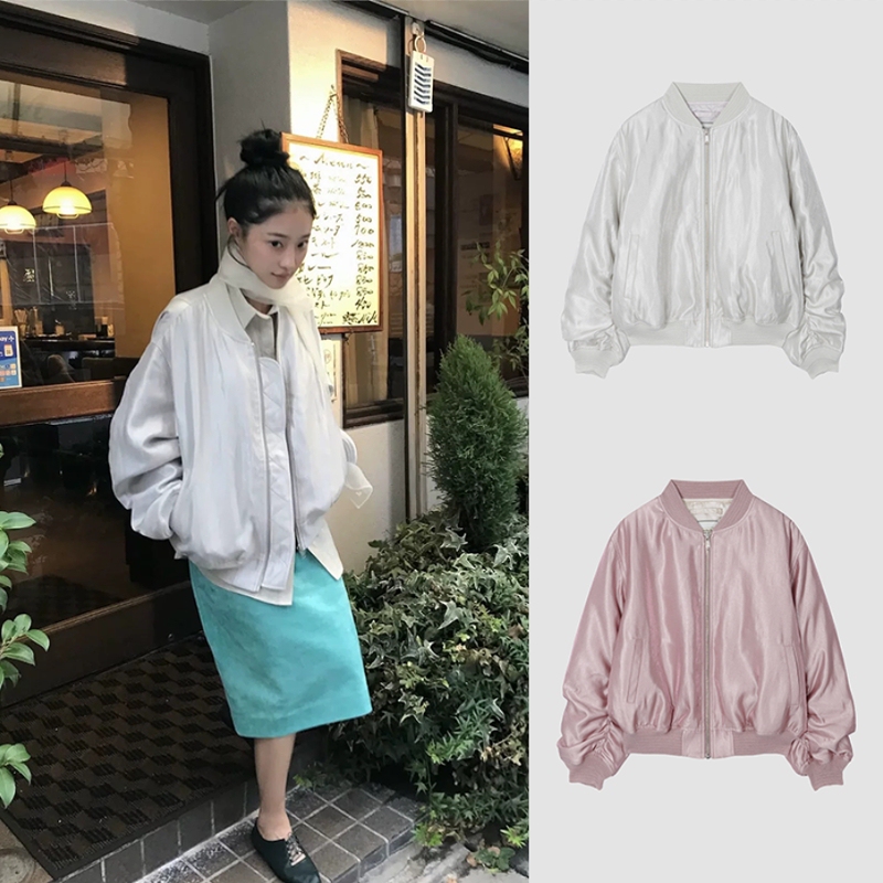 Xthemcaps Korean over ***Flair Sweet and Cool Retro Glossy Loose Jacket Cotton Coat Xthemcaps Korean over ***Flair Sweet and Cool Retro Glossy Loose Jacket Cotton Coat