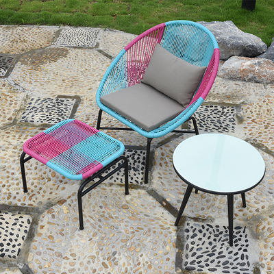 Creative outdoor chairs made of rattan and wicker, courtyard leisure, open-air rattan chairs, coffee tables, single-person balcony tables and chairs