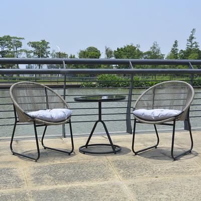 Outdoor furniture, balcony rattan chairs, coffee tables, rattan woven leisure chairs, courtyard chairs, small household chairs, coffee shop negotiation tables and chairs
