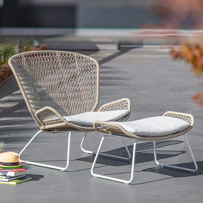 Outdoor chairs, villa courtyard garden tables and chairs, leisure terrace rattan chairs, rope woven table sets, outdoor single-person woven rattan tables and chairs