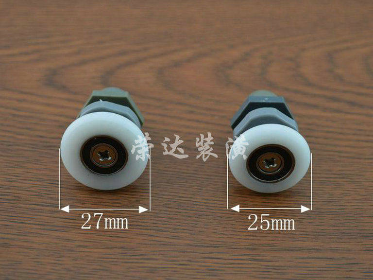 Bathroom shower room door pulley body lotion Bathroom push-pull glass doors and windows Nylon Steel Shaft Rollers Grey Plastic Castors