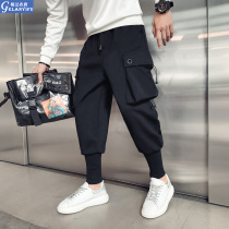 Spring and autumn tide brand with thick men's trousers and casual pants bundle pants 2022 new winter men's pants