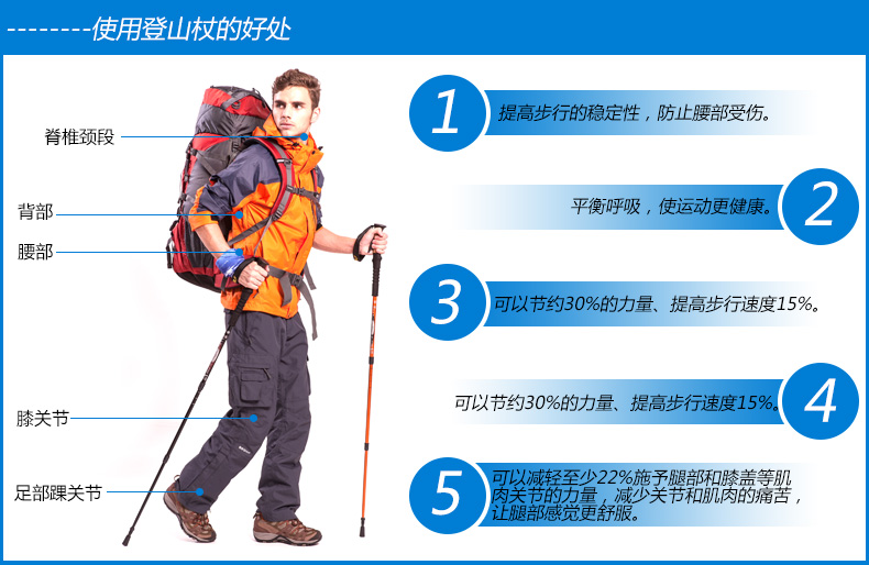 Authentic hasky sled dog ngoài trời kính thiên văn khóa mía siêu nhẹ siêu bền chuyên nghiệp trekking cực - Gậy / gậy gậy chống chân