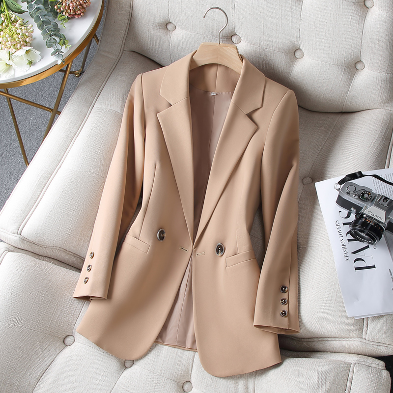 Card its color casual suit jacket female little subspring autumn season 2022 new Korean version Temperament Suit Jacket