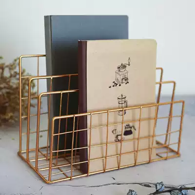 Envy leisurely Nordic simple ins bookshelf Desktop Wrought iron office supplies finishing shelf Bed small bookshelf