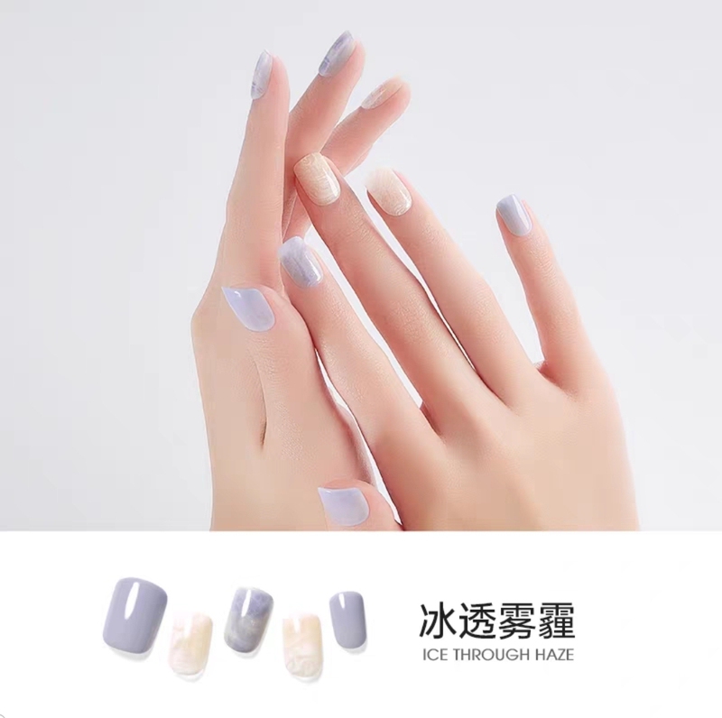 22 Summer New Arrivals Daisy Ti Hua Authentic Goods Nail Stickers Ice Transparent Wearable Nails Nursing Period Nail Stickers