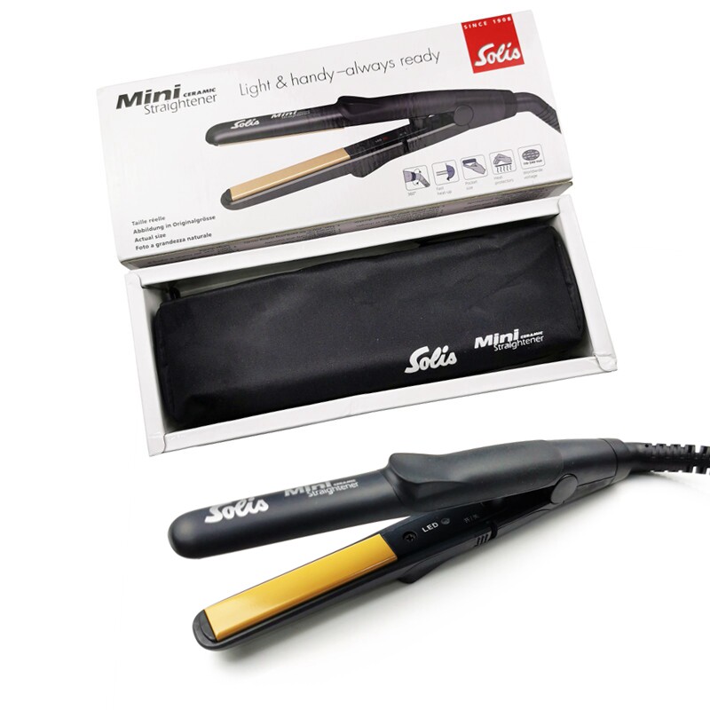 Swiss Solis mini splint straight roll dual-use portable ceramic hair care stay sea short hair straightening board