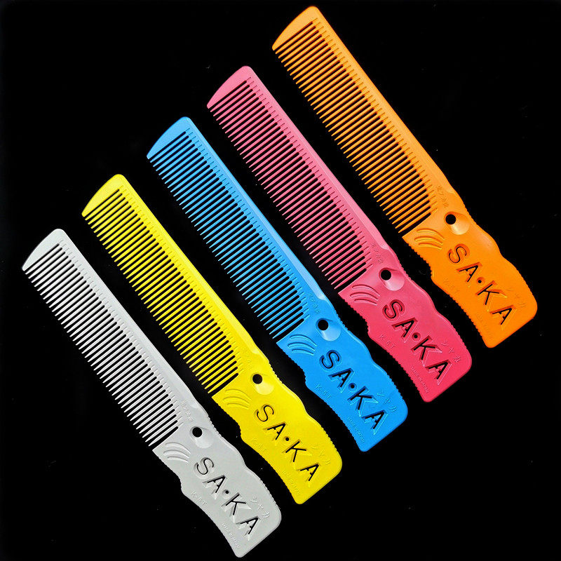 Japan SAKA K-5T Kashaka male comb Gradient corner push-cut thin comb Professional hair flat comb