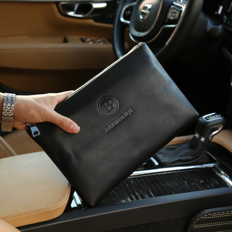 Bainbridge's new large clutch bag leather business trendy men's envelope wallet soft leather handbag D05