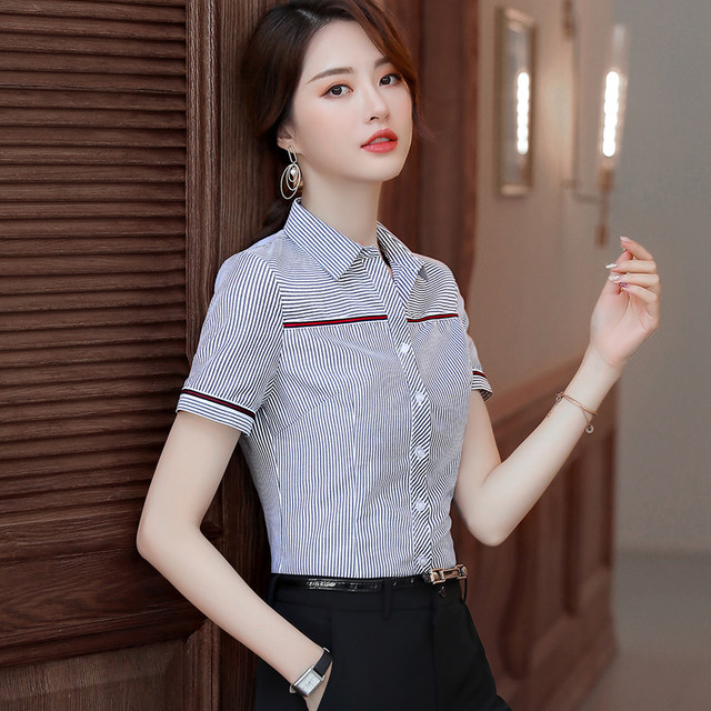 Collar shirt slim style splicing hotel office work clothes