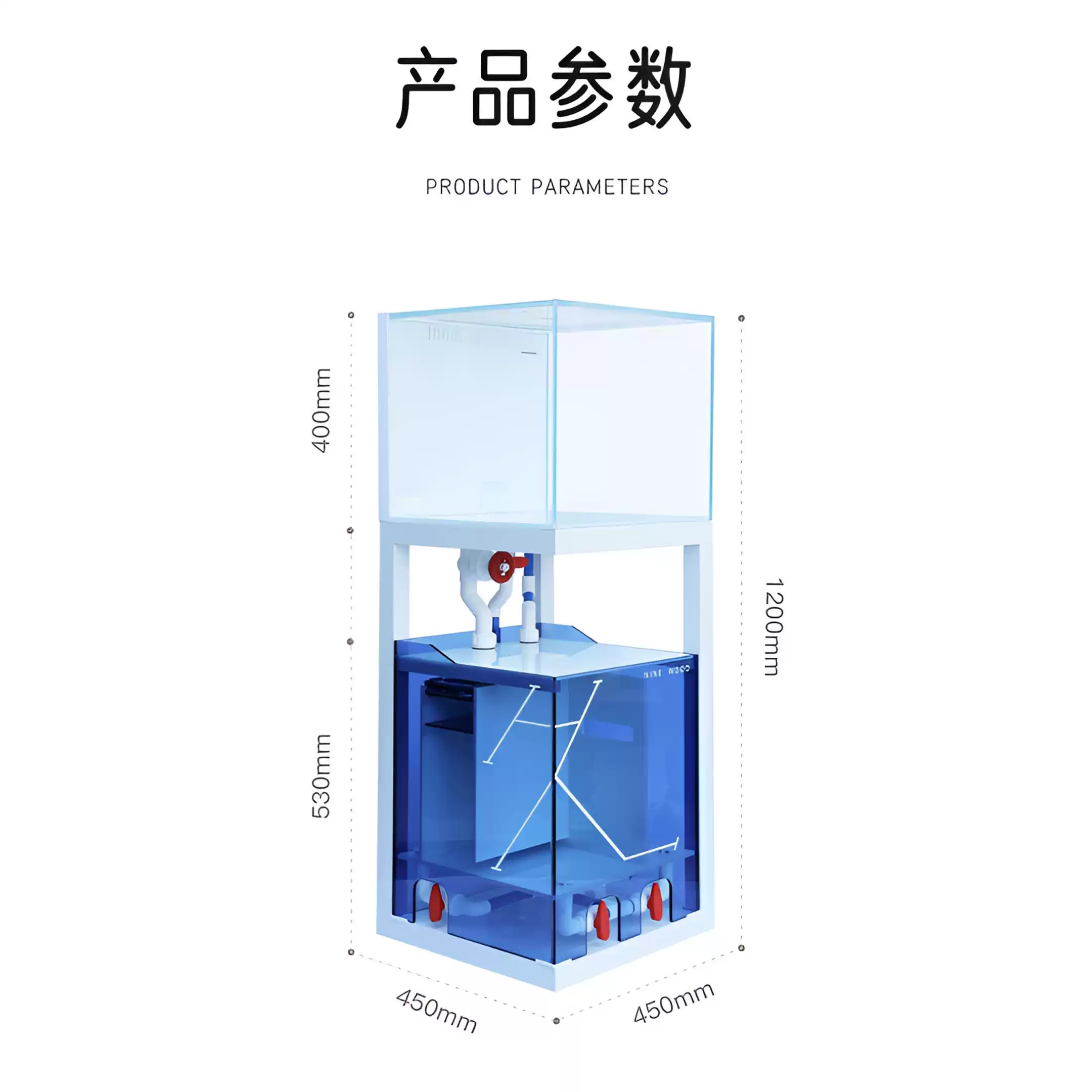 NINEWOOD久物曼鱼M3D底滤鱼缸白玉玻璃小型方缸兰寿金鱼底滤鱼缸 detail 2